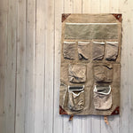 Vintage Army Cross Wall Hanging 10 Pockets