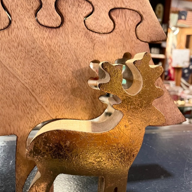 sass&belle Wooden Puzzle with Reindeer
