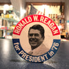 Vintage Tin Badge "The President REAGAN in '76"