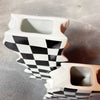 Ceramic Flower Vase” Plaid”
