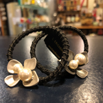 L.Erickson Pearl Flower Ponytail Holder Set